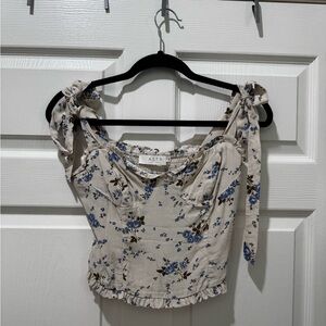 ASTR floral tank with bow tie straps